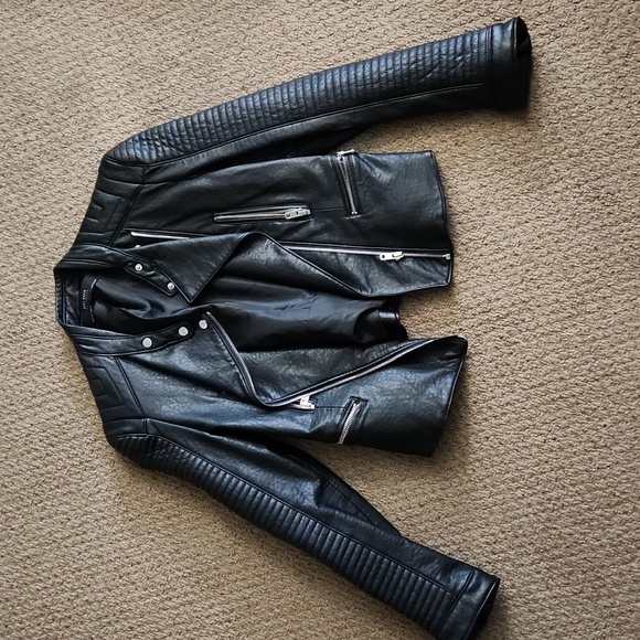 Zara leather biker jacket - Picture 3 of 7